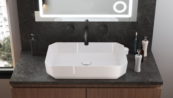 Умывальник SANITA LUXE Line УП (Белый)    — купить подвесные раковины в Кургане, цены в интернет-магазине «АкваТехника»