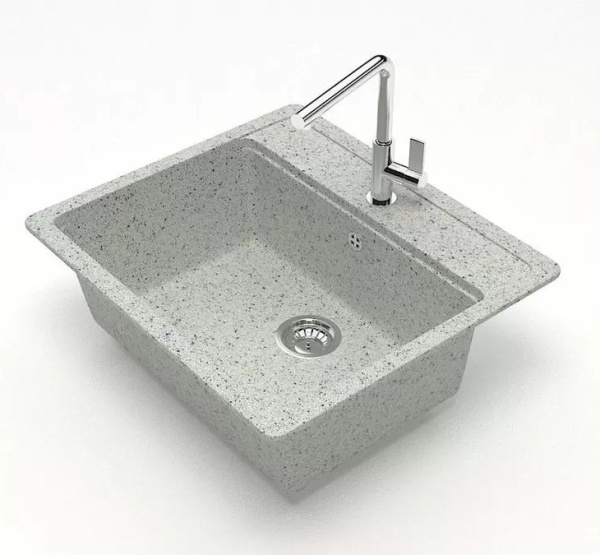Мойка врезная    AGATA 9/Q10 светло серый 570*505*200мм матовая из искуственного камня — купить кухонную мойку в Кургане, цены в интернет-магазине «АкваТехника»