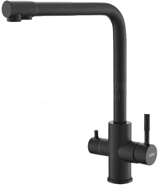 Смеситель для кухни ESKO  К24 B   с подключением к фильтру, черный 