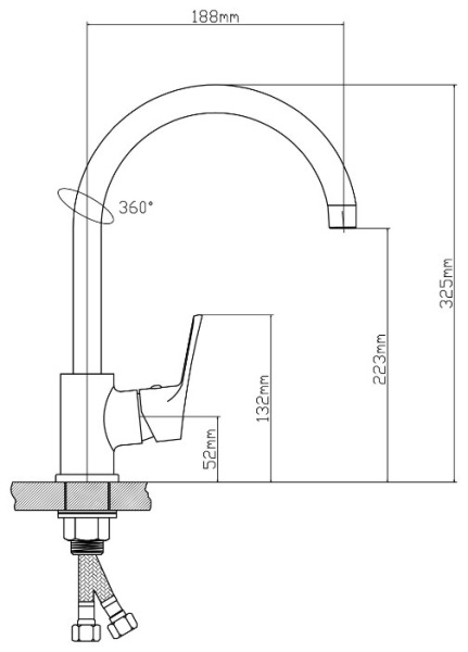 Смеситель для кухни BOOU  B8290-28J  врезной, однорычажн.логт/хир. хром — купить смеситель для кухни в Кургане, цены в интернет-магазине «АкваТехника»
