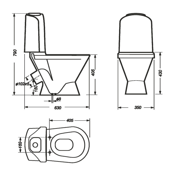 Унитаз компакт SANITA LUXE Классик Комфорт АКЦИЯ!    — купить унитаз в Кургане, цены в интернет-магазине «АкваТехника»