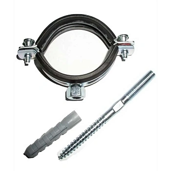 Крепление трубы  6" с резинкой и шпилькой М10 (159-166 мм) 