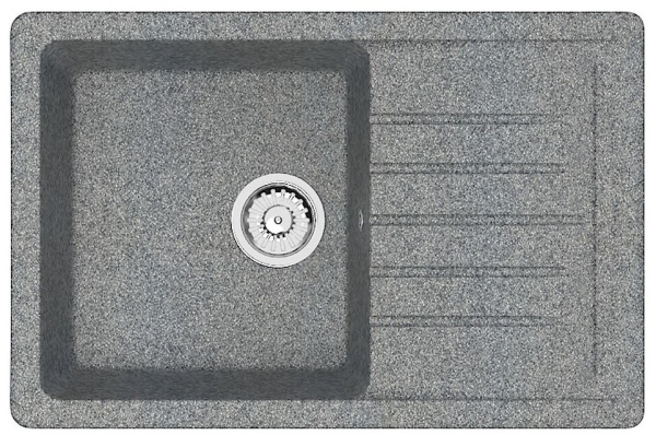 Мойка врезная    AGATA 16/Q8 темно серый 740*490*210 матовая из искуственного камня