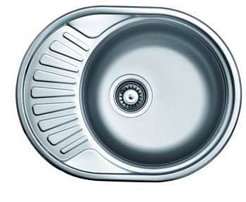 Мойка врезная VLADIKS  чаша правая,с сифоном L-457  450*570мм 0,6мм глубина чаши 16см УЦЕНКА 