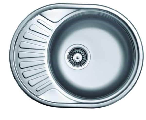 Мойка врезная VLADIKS  чаша правая,с сифоном L-457  450*570мм 0,6мм глубина чаши 16см УЦЕНКА 