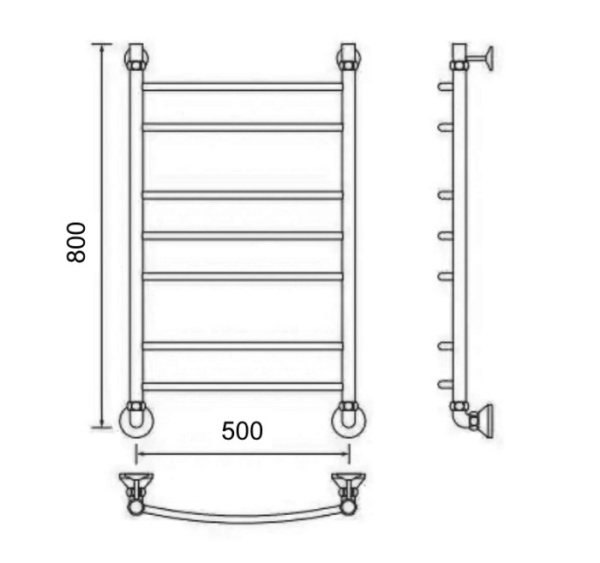 Полотенцесушитель МАРГРОИД Лесенка B5 800х500мм Белый  водяной полотенцесушители — купить сантехнику в Кургане, цены в интернет-магазине «АкваТехника»