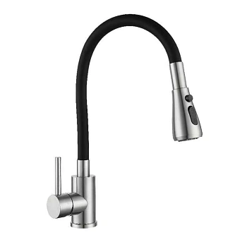 Смеситель для кухни GROSS AQUA Neosteel 3241609SSB  врезной, однорычажн. черная(308)