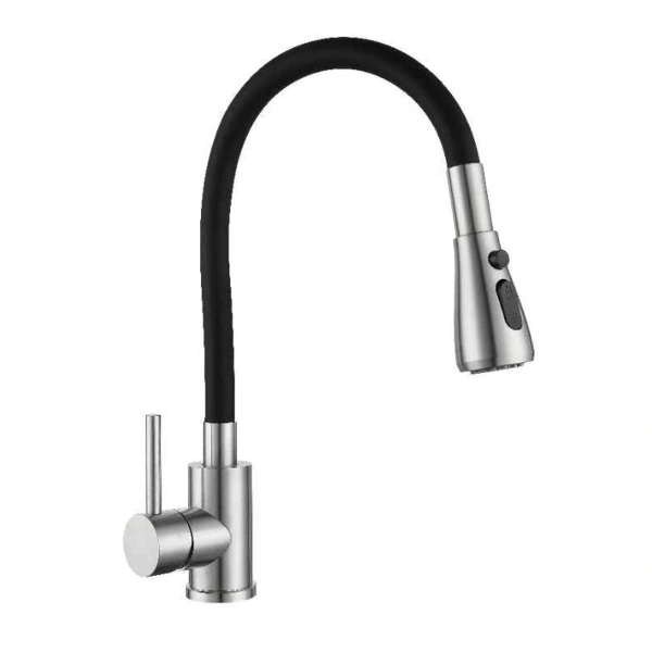 Смеситель для кухни GROSS AQUA Neosteel 3241609SSB  врезной, однорычажн. черная(308)