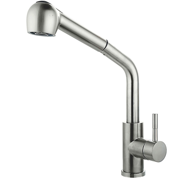 Смеситель для кухни FASHUN  А56009   с выдвижной лейкой,сатин D=35мм 