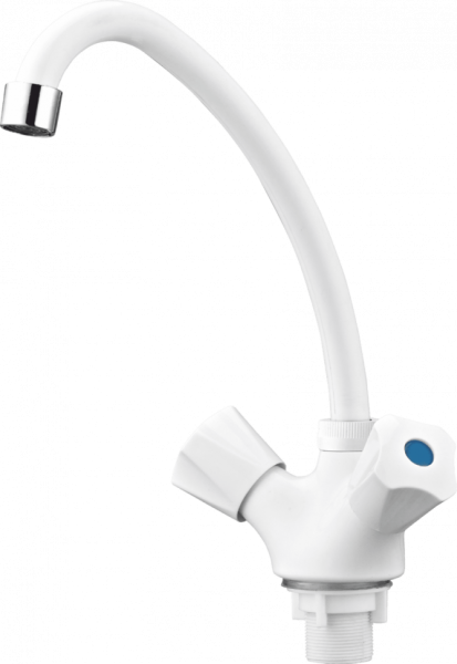 Смеситель для кухни РМС  PL4-271F   двухвентильный, белый
