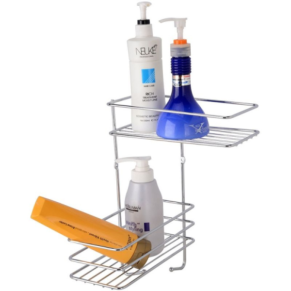 Полка для ванной комнаты и кухни прямая двойная, Optima  KOR-3001