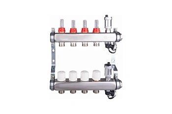 Коллектор из нержавеющей стали РТП  1"х3/4"х3 с расходомерами   
