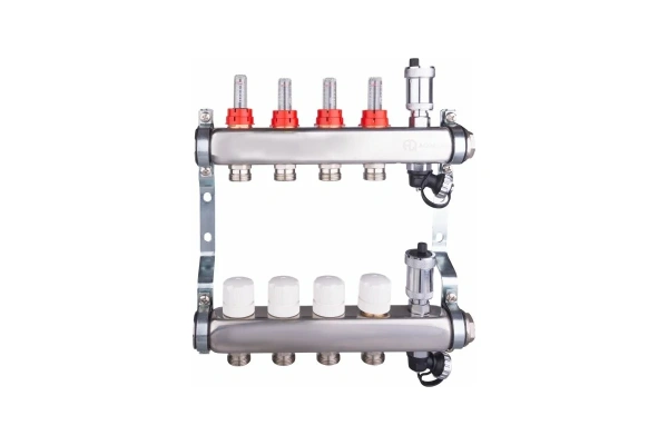 Коллектор из нержавеющей стали РТП  1"х3/4"х3 с расходомерами   