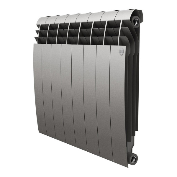 Радиатор Биметаллический ROYAL Thermo Biliner 8 секций, 500мм/87мм, 160Вт, Silver Satin (серый)