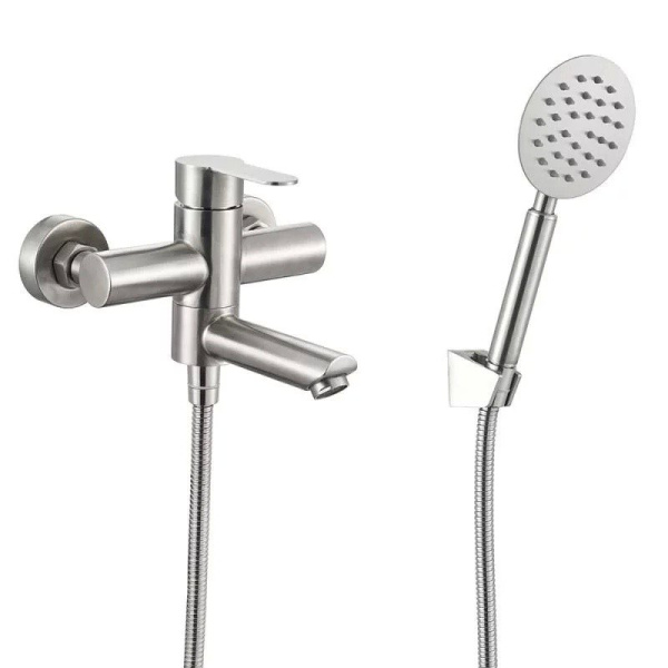 Смеситель для ванны FASHUN А53001     однорычажн. сатин.короткий излив