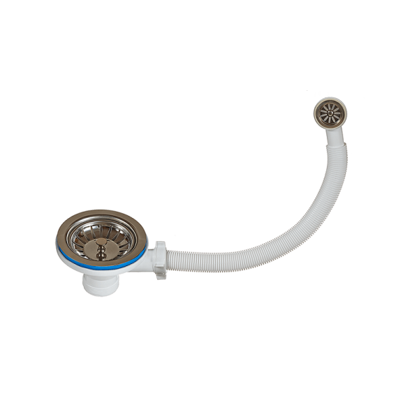 Сифон для раковины ОРИО А-5007 1,5 с переливом для мойки, большой выпуск ан. А0142S