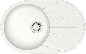 Мойка врезная  Касандра  Granit BERGGZ110Q15 белый гранит 730*450*215 глянцевая