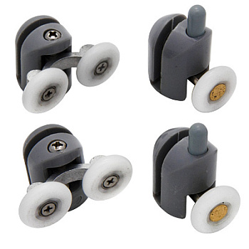 Ролики для душ. каб. Компл. №1(один., ниж. 2 шт. двойн.. верх. 2 шт.) диам. 23-25 мм, МР ИС.131346