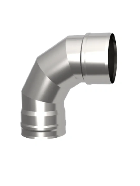 Отвод УМК 90° 130мм 1,0мм нержавеющая сталь  