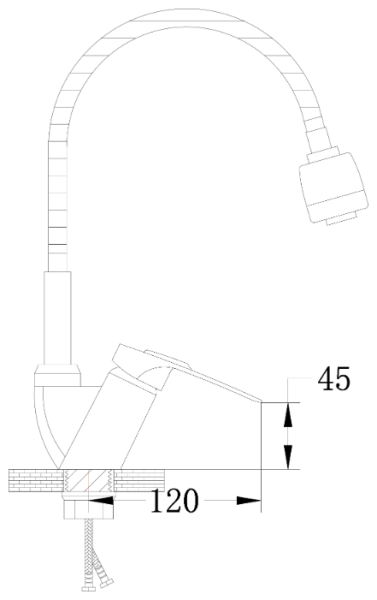 Смеситель для кухни РМС  SL55-016F,  врезной, однорычажн. хром — купить смеситель для кухни в Кургане, цены в интернет-магазине «АкваТехника»