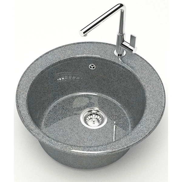 Мойка врезная BERGG Z30Q8 круглая Виктори темно серый(309) 475*475*180  — купить кухонную мойку в Кургане, цены в интернет-магазине «АкваТехника»