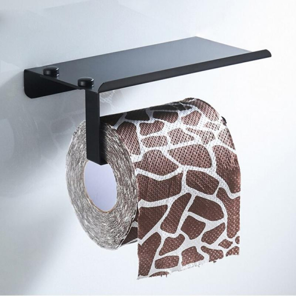 Держатель LEDEME для туалетной бумаги c полкой, черный L5503-4 — купить сантехнику в Кургане, цены в интернет-магазине «АкваТехника»