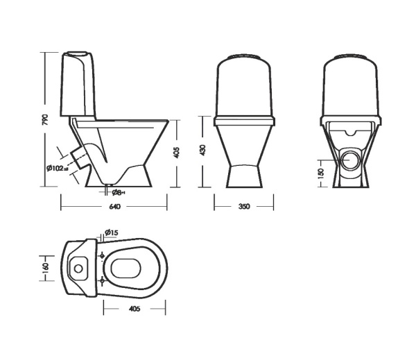 Унитаз компакт SANITA LUXE Классик Басик Белый S1    — купить унитаз в Кургане, цены в интернет-магазине «АкваТехника»