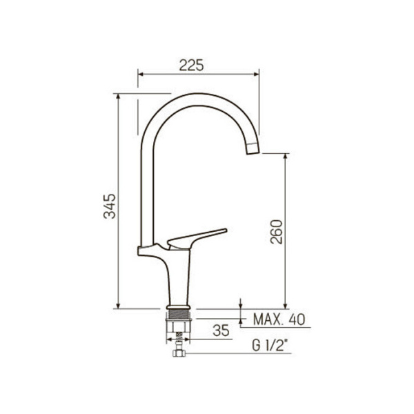 Смеситель для кухни РМС  SL122-017F  врезной, однорычажн. хром — купить смеситель для кухни в Кургане, цены в интернет-магазине «АкваТехника»