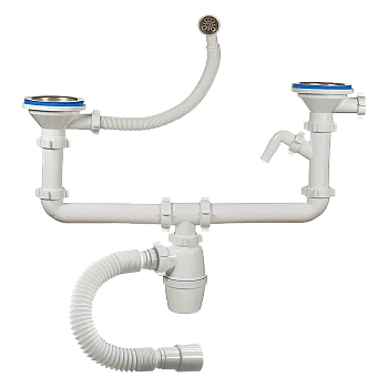 Сифон для раковины ОРИО А- 50092 3 1/2"х40 двойной с отводом