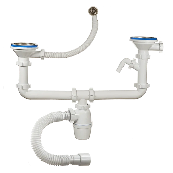 Сифон для раковины ОРИО А- 50092 3 1/2"х40 двойной с отводом