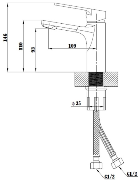 Смеситель для умывальника ESKO Singapore black SB 26 врезной, однорычажн. черный — купить смеситель в Кургане, цены в интернет-магазине «АкваТехника»