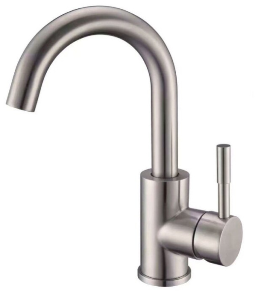 Смеситель для умывальника РМС  SUS124-001F-1 врезной, однорычажн. Нерж. сталь