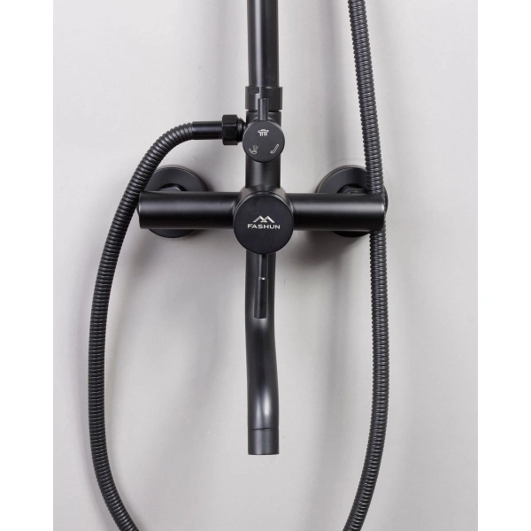 Душевая система FASHUN  А52409-7  однорычажн. черный — купить сантехнику в Кургане, цены в интернет-магазине «АкваТехника»