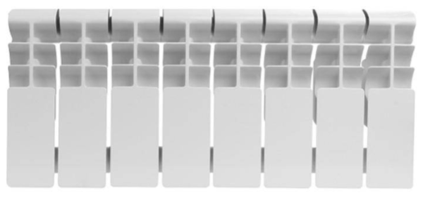 Радиатор Алюминиевый ROMMER  Plus 8 секций, 200мм/96мм, 85Вт, белый