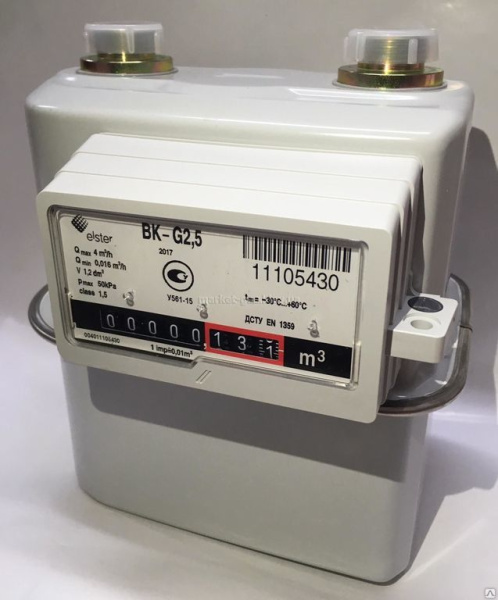 Счетчик для газа  ВК G-2,5 правый  без термокоррекции
