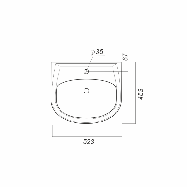 Умывальник SANITA Аттика 50см ВКС белый — купить накладные раковины в Кургане, цены в интернет-магазине «АкваТехника»