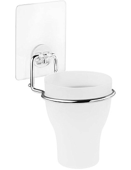 Стакан для ванной одинарный Kleber Lite KLE-LT044 на силиконовом креплении пластиковый 