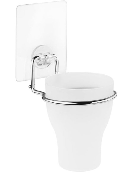 Стакан для ванной одинарный Kleber Lite KLE-LT044 на силиконовом креплении пластиковый 