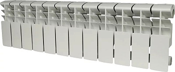 Радиатор Алюминиевый ROMMER  Plus 12 секций, 200мм/96мм, 85Вт, белый