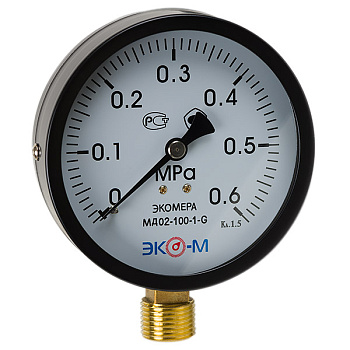 Манометр ЭКОМЕРА МД-02-100мм 0..0,6МПа G1/2 (Эконом)