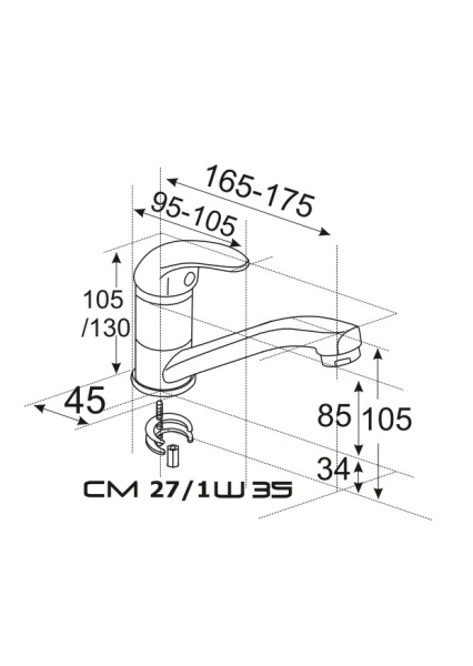 Смеситель для кухни ЦС-СМ 27/1ш D35 СТ. М42   СТ300603.30  врезной, однорычажн. хром — купить смеситель для кухни в Кургане, цены в интернет-магазине «АкваТехника»