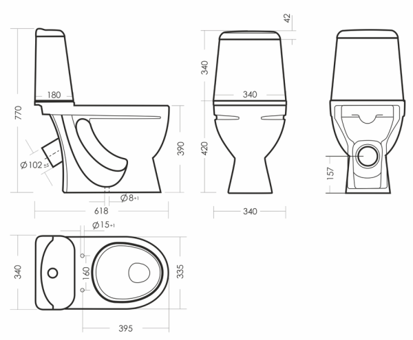 Унитаз компакт SANITA Идеал Стандарт Белый S1   — купить унитаз в Кургане, цены в интернет-магазине «АкваТехника»