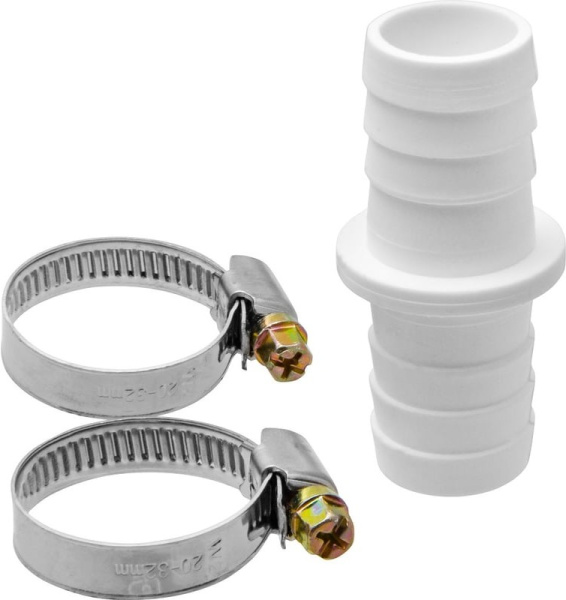 Переходник 22х22 пласт д/слив.шланг в комплекте с хомута ИС.131468