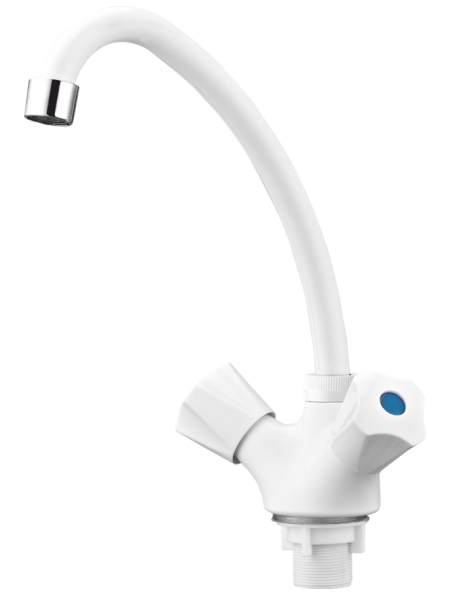 Смеситель для кухни  из высокопрочного пластика - БЕЛЫЙ PL4-271F