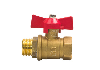 Кран шаровой латунь аналог БОЛОГОЕ  1/2", бабочка, вн/нар,  