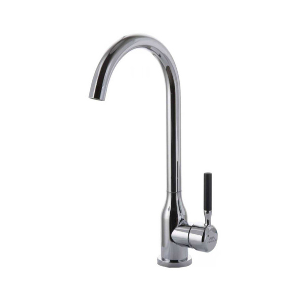 Смеситель для кухни FASHUN  А54022   высокий,хром,черная ручка 