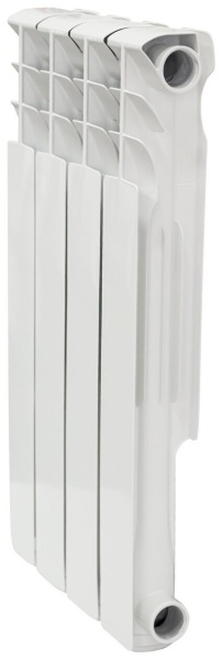 Радиатор Биметаллический AQUAPROM УЦЕНКА, 4 секции, 500мм/80мм, 130Вт, белый