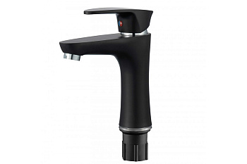 Смеситель для умывальника FASHUN  PL1005-7 врезной, черный,хром D=35мм 