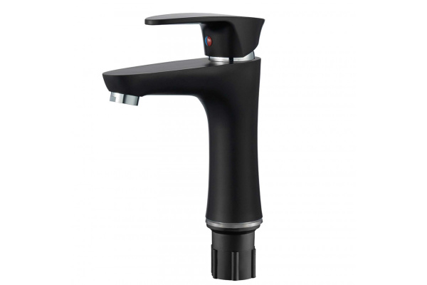 Смеситель для умывальника FASHUN  PL1005-7 врезной, черный,хром D=35мм 