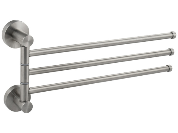 Держатель полотенец GFmark поворотный тройной с двойным креплением, нерж.сталь 80132